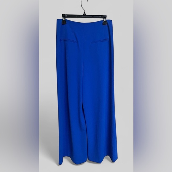 Alice + Olivia Cobalt Blue Pleated High Waist Eloise Palazzo Pants Size 8 - Picture 6 of 7